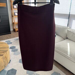 A.L.C. stretch knit midi skirt in burgundy